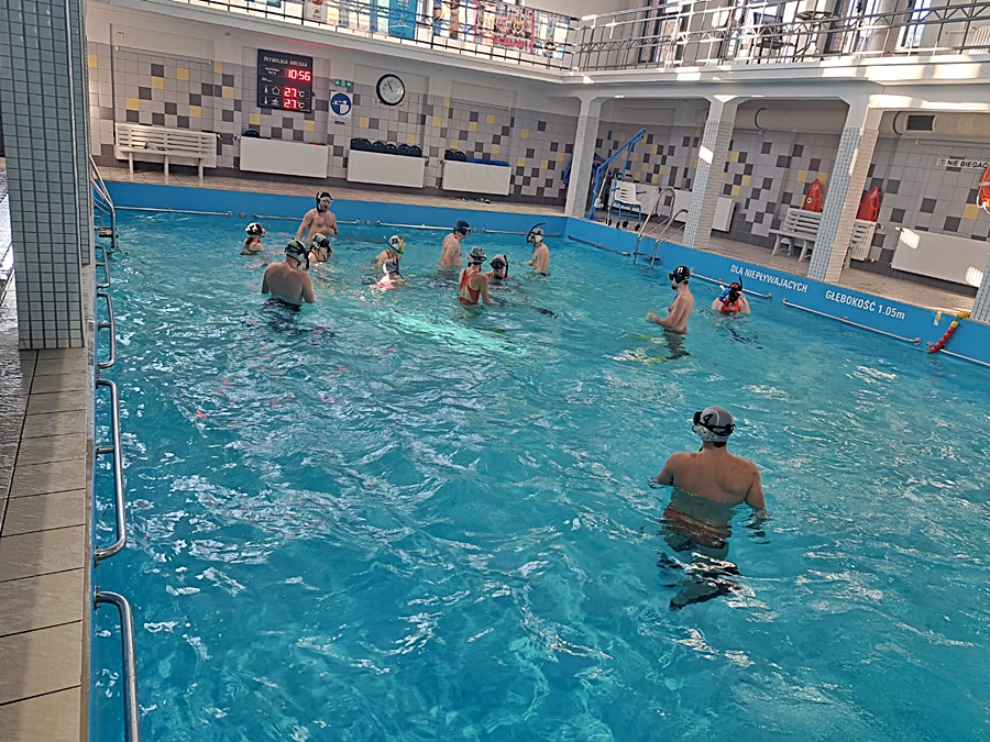 Hokej pod wodą Walenie Siemianowice Śląskie Trening 7 I 2023